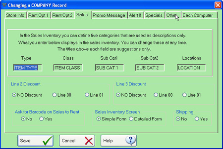 Video Rental Software Sales Setup